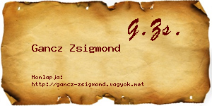 Gancz Zsigmond névjegykártya